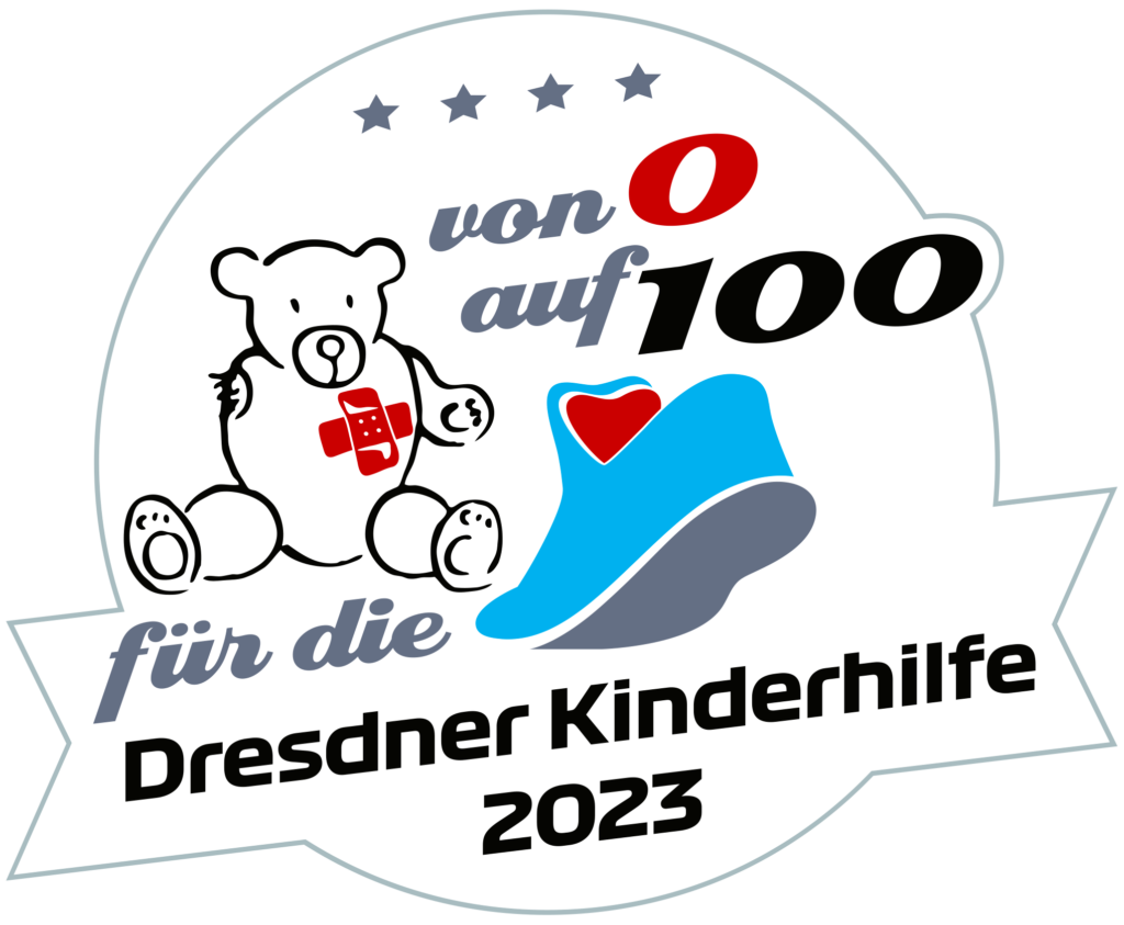 Logo des Spendenlaufs "von 0 auf 100 für die Kinderhilfe"
